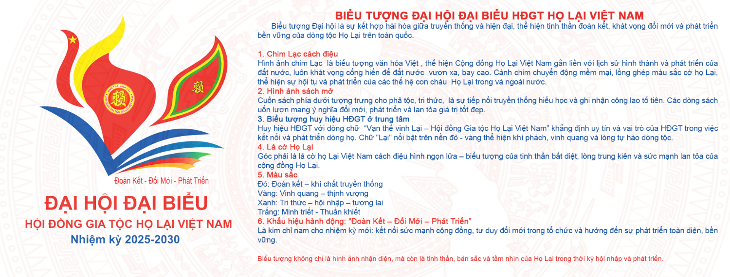 HƯỚNG VỀ ĐẠI HỘI ĐẠI BIỂU  HỌ LẠI VIỆT NAM (Nhiệm kỳ 2025-2030)